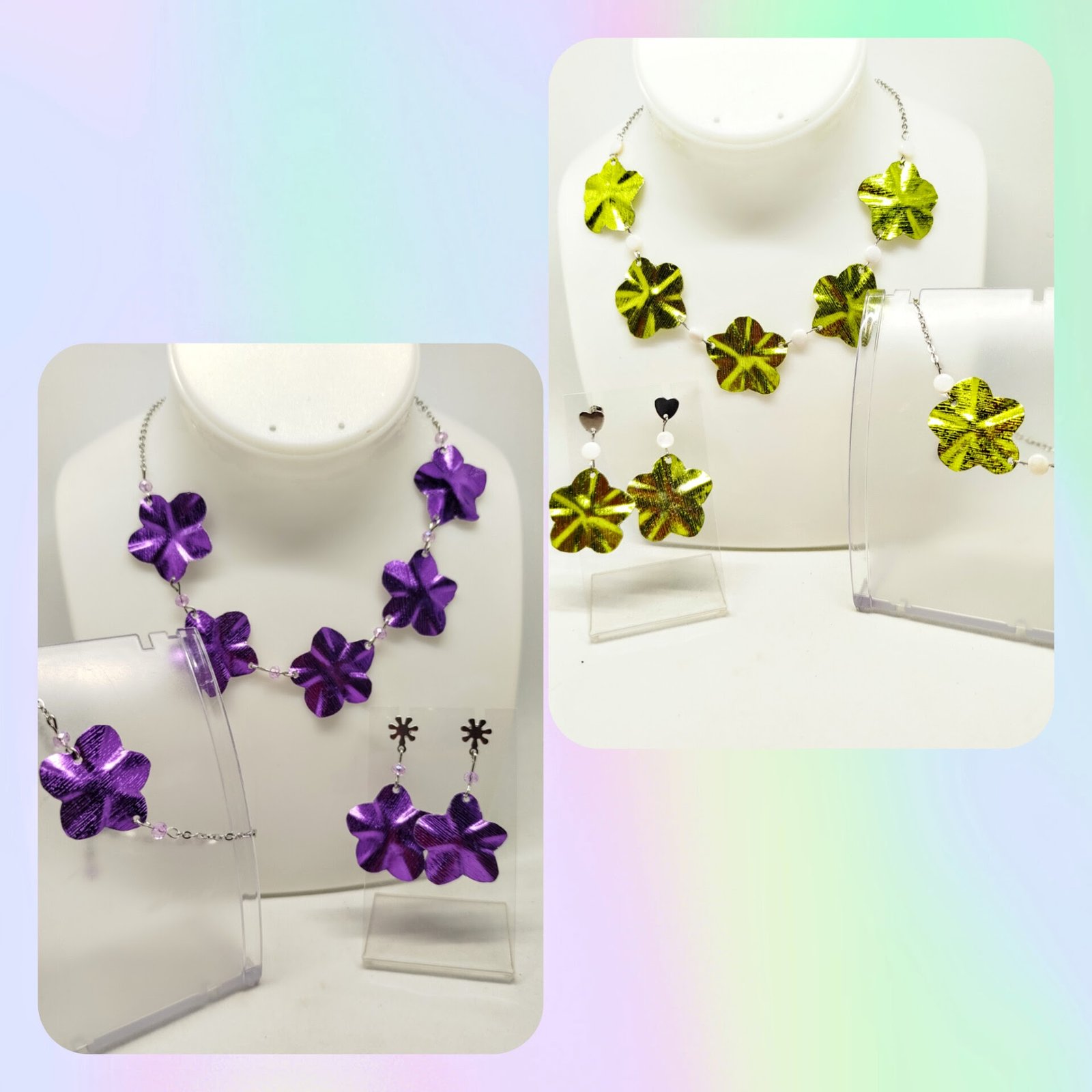 Chic et Glamour en Fleur parures en fil aluminium large
