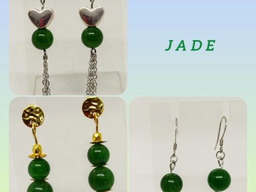 plusieurs paires de boucles d'oreilles avec pierre naturelle de jade