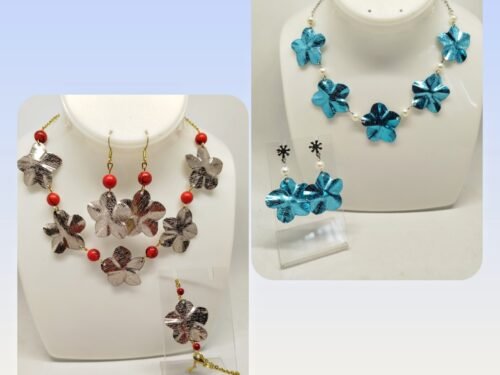 Élégante Fleur Design parure en fil aluminium