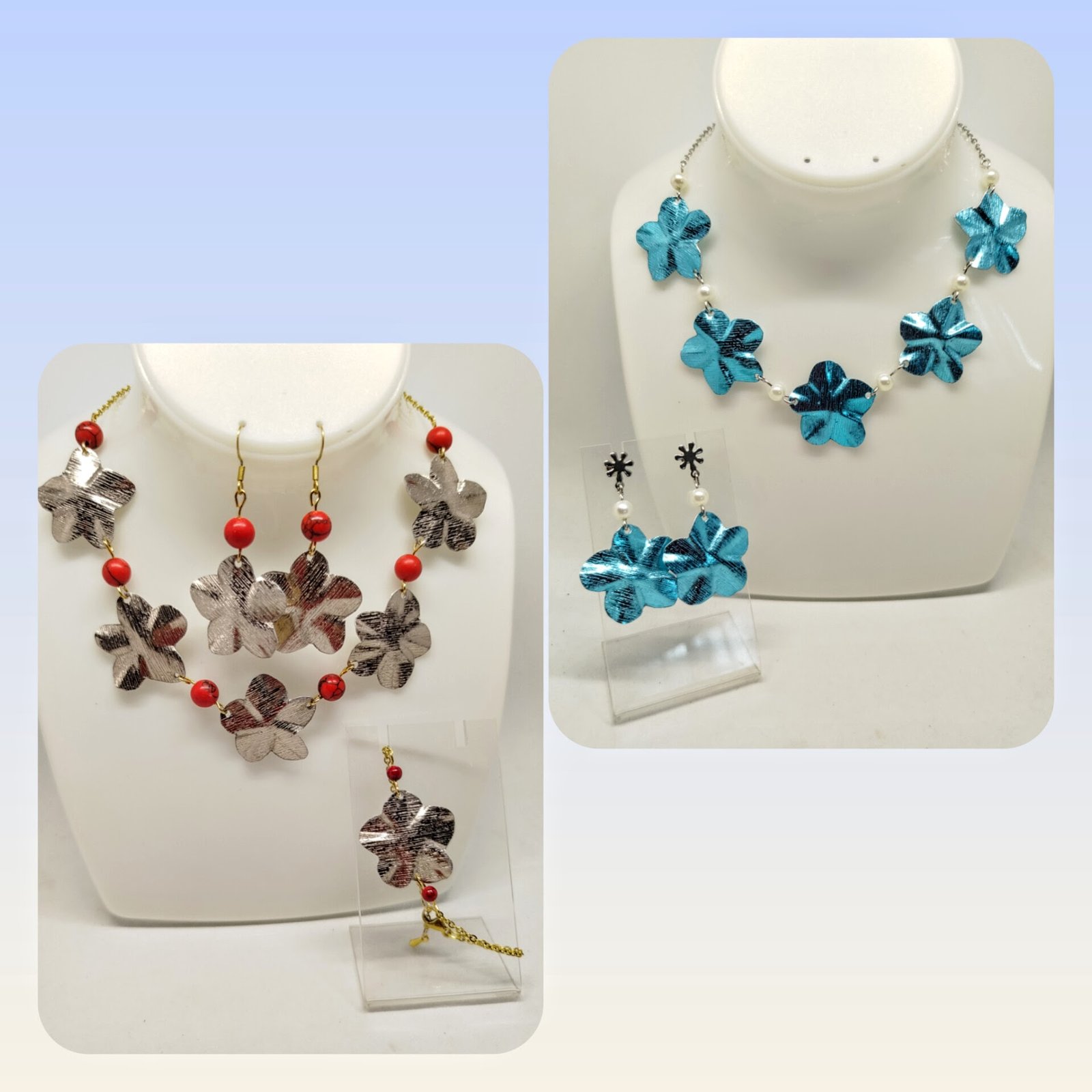Élégante Fleur Design parure en fil aluminium