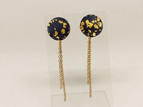 Clous d'oreilles en Capsules de Café bleu doré
