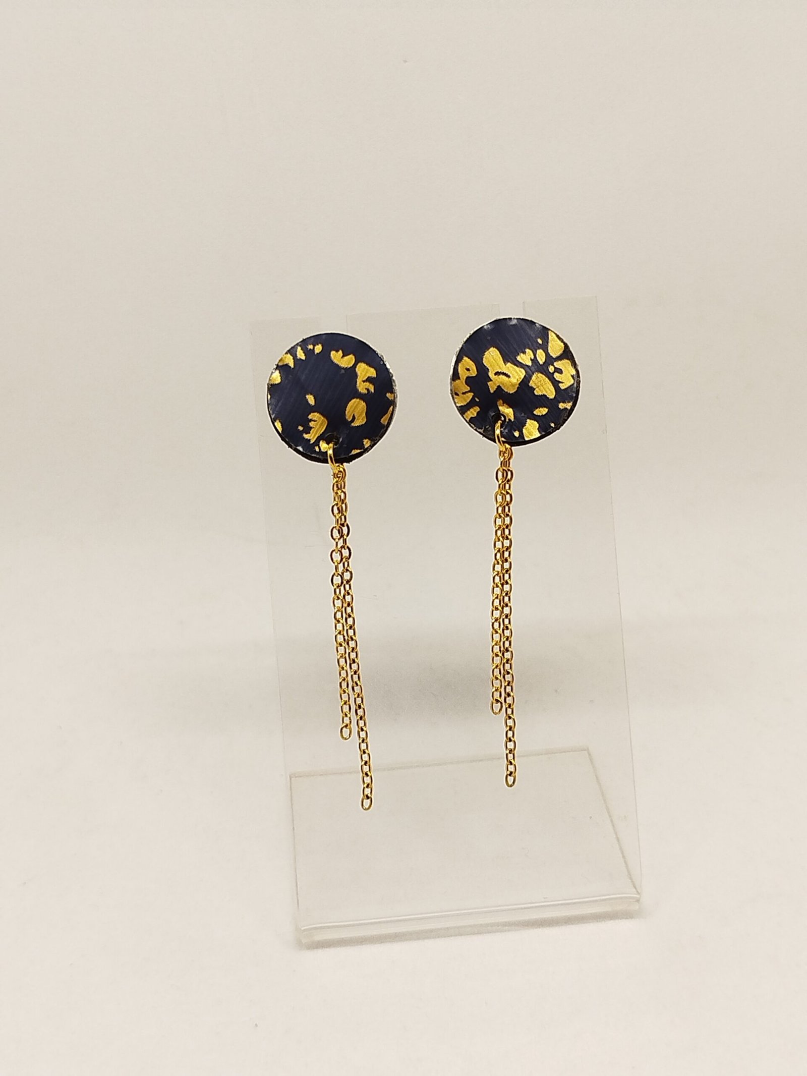 Clous d'oreilles en Capsules de Café bleu doré