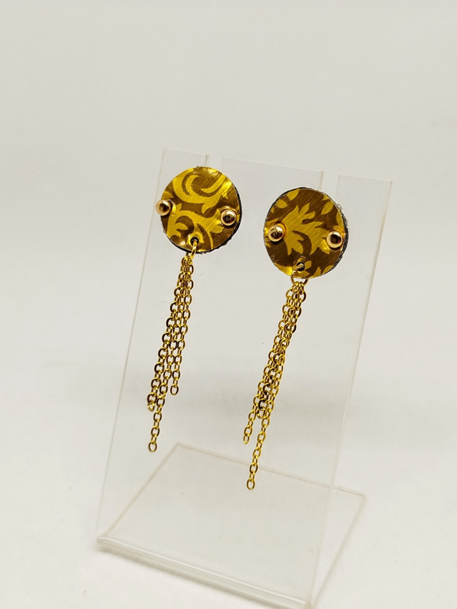 Clous d'oreilles en Capsules de Café marron doré