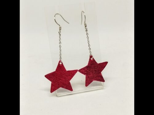 boucles d’oreilles étoile en fil aluminium rouge boucles d'oreilles étoile en fil aluminium rouge