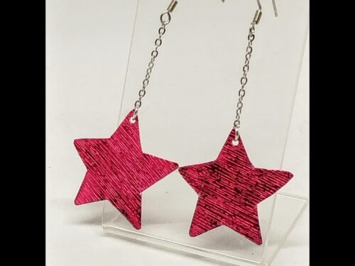 boucles d'oreilles étoile en fil aluminium rouge