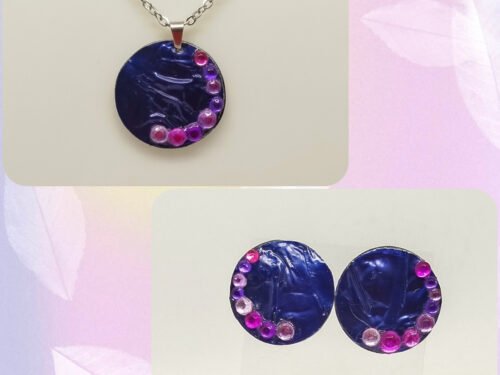 parure en capsules nespresso bleu avec strass