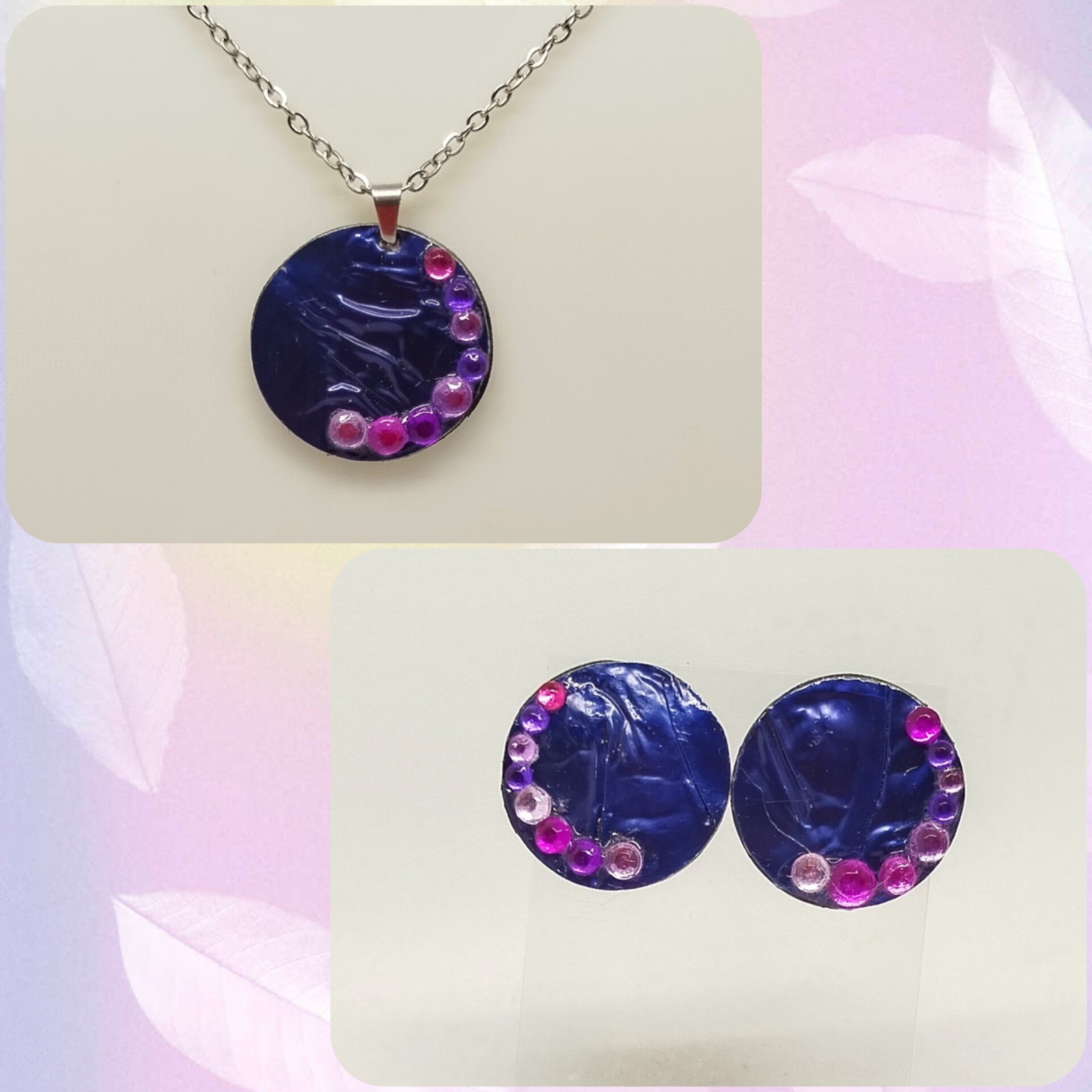 parure en capsules nespresso bleu avec strass